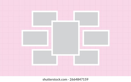 Picture abstract photo frames and digital photo wall template