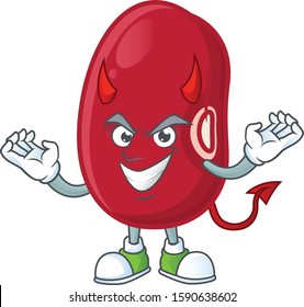 Picture of adzuki beans as a Devil cartoon mascot