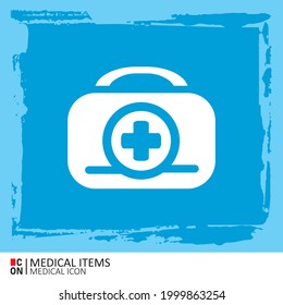 Foto del kit de ayuda. Imagen vectorial del equipo médico. Concepción de salud.
