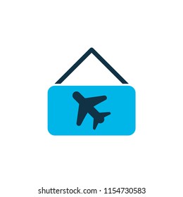 Picture airplane icon colored symbol. Premium quality isolated aircraft banner element in trendy style.
