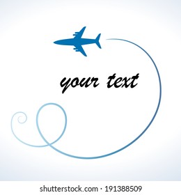Picture of airplane on a white background. Vector. 