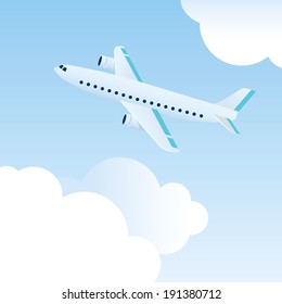 Picture of airplane. Vector. 