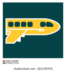 Picture of airplane. Vector image of delivery service icon.