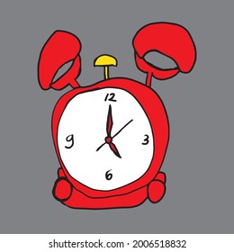 picture of an alarm clock with a mechanical bell that resembles crab claws