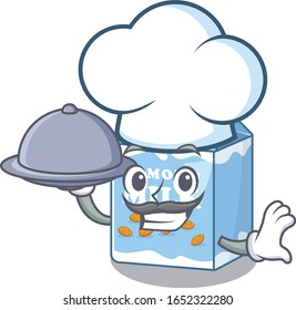 A picture of almond milk as a Chef serving food on tray