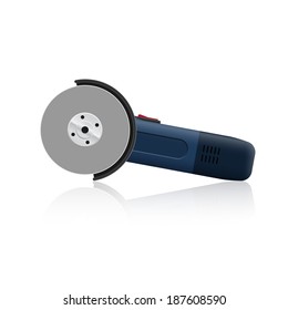 picture of angle grinder on white background, vector eps 10 illustration