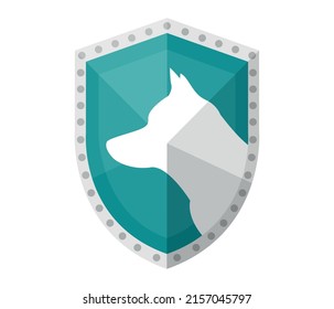Picture of an animal inside the shield. Element of animal protection icon for mobile concept and web apps. on white background.