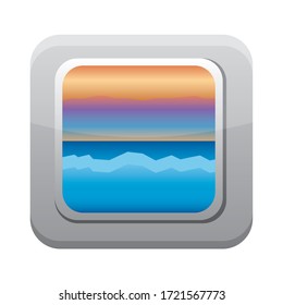 botón aplicación de imagen menú Icono aislado Ilustración vectorial