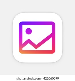Picture App icon template. Mobile application icon. Vector colorful photo icon