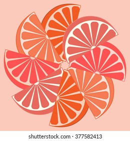 Picture of appetizing orange slices on a white background