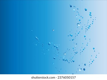 picture of aqua water droplet bubble with background of gradient blue color