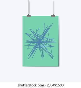Picture of art hanging on a piece of paper. beautiful background