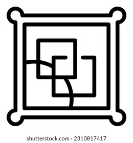 vector de contorno de icono de ilustración de imagen. Galería de arte. Clásico artista