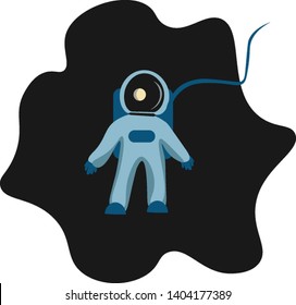 Ein Bild eines Astronauten, der im Weltraum, Vektorgrafik, Farbzeichnung oder Illustration schwimmt. 