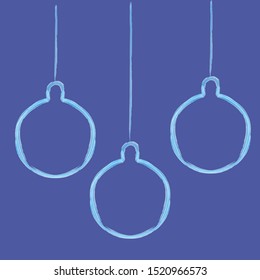 In the picture background with Christmas toys, in the middle of the toys you can enter text. Vector drawing, for project, presentation, business.