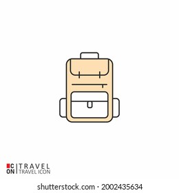 Bild des Rucksacks. Reisekonzept. Vektorbild.