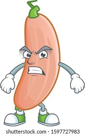 Picture of banana squash cartoon character with angry face