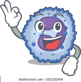 A picture of basophil cell making an Okay gesture