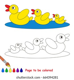 Picture to be colored, the coloring book for preschool kids with easy educational gaming level.
