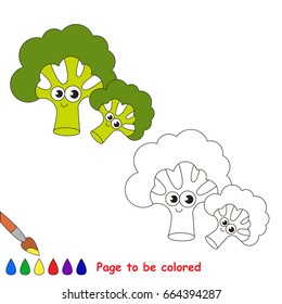 Picture to be colored, the coloring book for preschool kids with easy educational gaming level.
