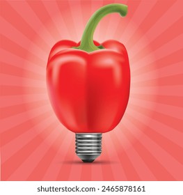 Picture of a bell pepper light bulb