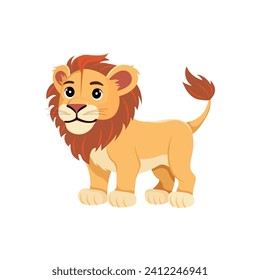 A picture of a big cartoon lion, vector illustration