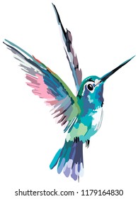 Picture of a bird in color. Vector