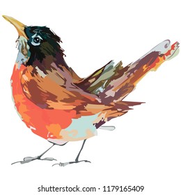 Picture of a bird in color. Vector