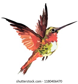 Picture of a bird in color. Vector