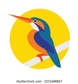Bild eines Vogels in Farbe. Vektorgrafik