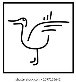 Picture of a bird in the form of a pictogram.  Vector illustration.