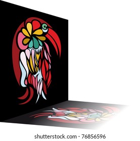 picture bird red design exotic
