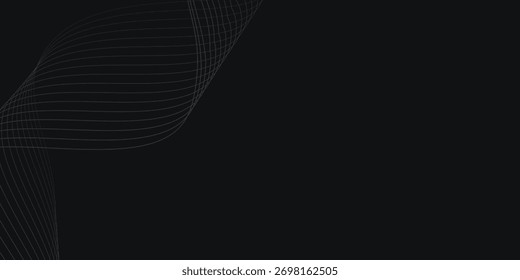 Picture black background with wavy lines vector design poppuler
