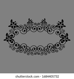 The picture is black with flowers. Frame for text, exercise book, project, business