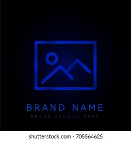 Picture blue chromium metallic logo