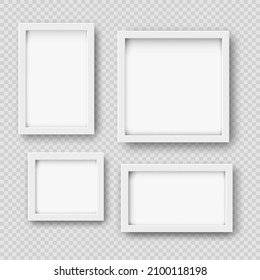 Marcas de la imagen. Imágenes interiores marco vacío, cuadros de fotos de galería aislados en blanco y gris para diseños modernos, cuadros de cuadros neutros de arte fotográfico elegantes, vectores