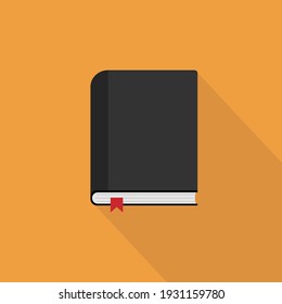 Picture of a book. Black book. Education. Flat design. Vector illustration.