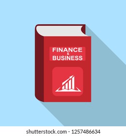 Picture of a book with the words Finance and Business, imitation of 3D volume, long shadow