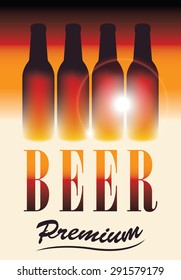picture bottles of beer on the background light