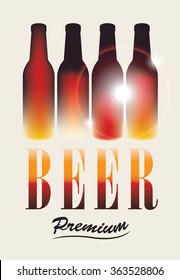picture bottles of beer on the background light