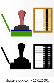 Picture  the box with a sponge and print scores, and contour, drawing.