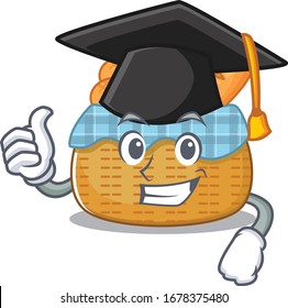 A picture of bread basket with black hat for graduation ceremony