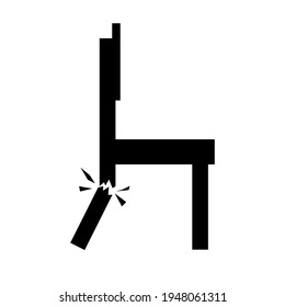 a picture of a broken chair is used for signs or presentation materials
