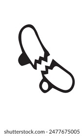 is a picture of a broken skateboard suitable for posters and those who like skateboarding
