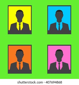 Picture of business man on green background.