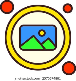 Picture Button Filled Style Icon Design