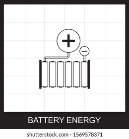Picture of a car battery, flat style icon