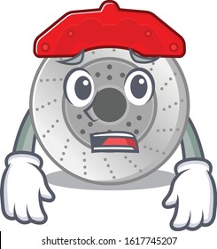 A picture of car brake showing afraid look face
