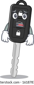 A picture of car key showing afraid look face