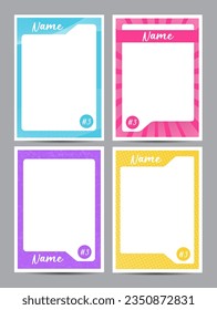 Picture card frame layout set with dot texture background